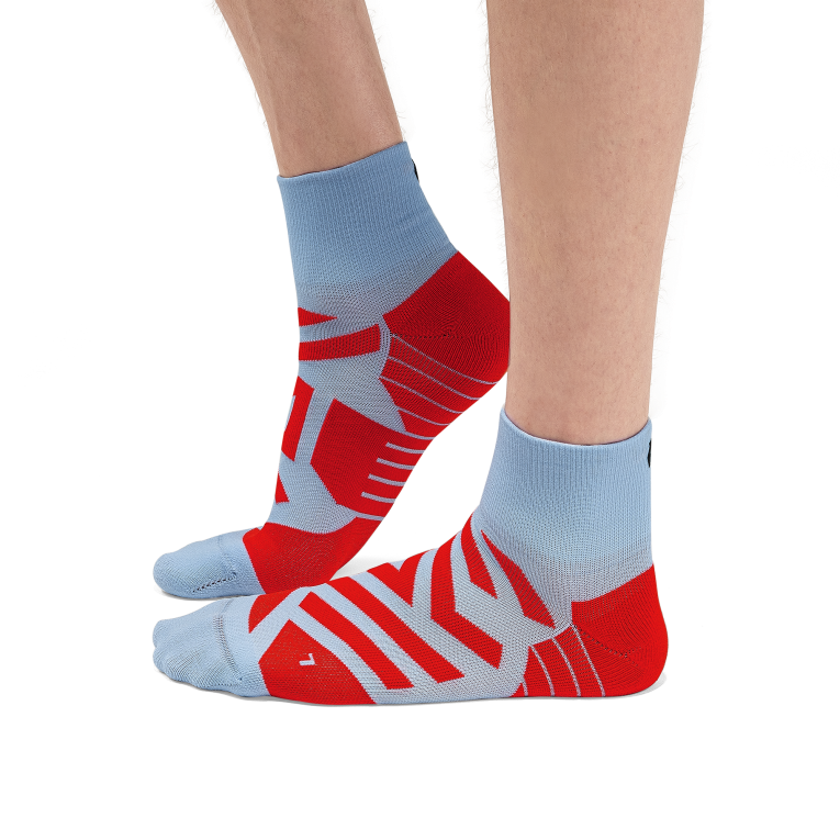 Performance Mid Sock 64R0B714 Heather/Red On Running
