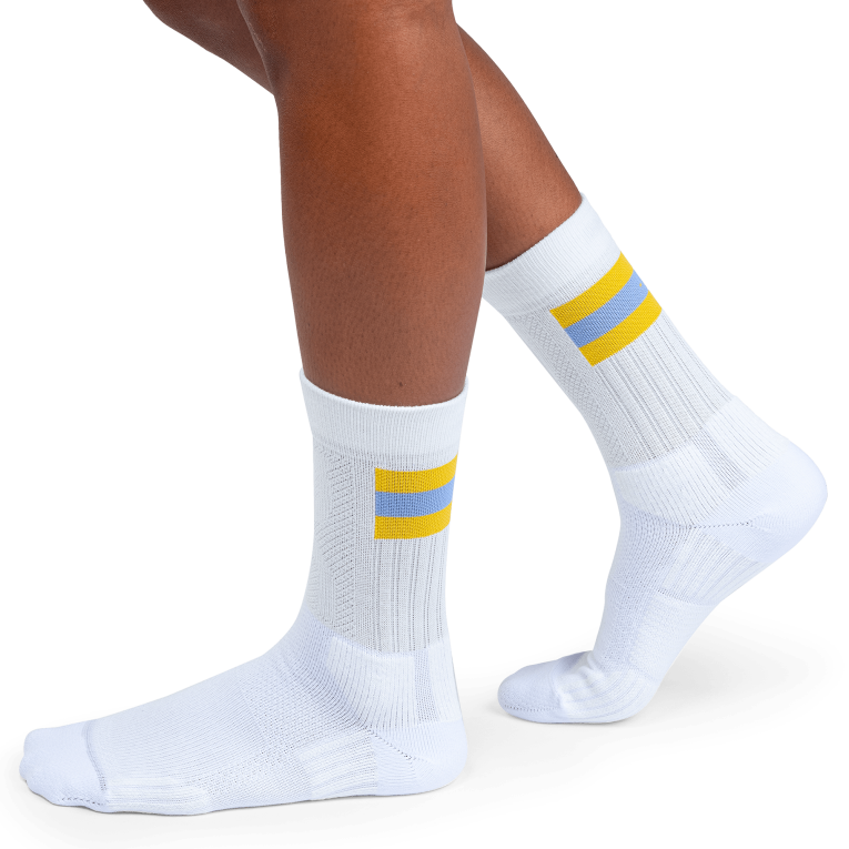Tennis Sock 64R0B497 White/Mustard On Running