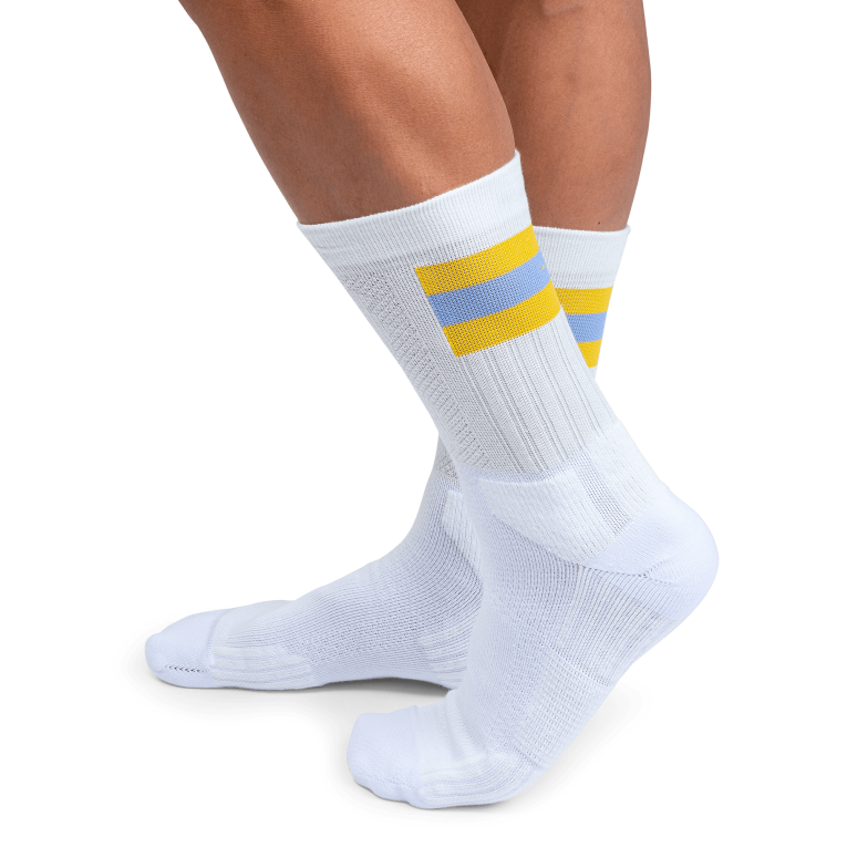 Tennis Sock 64R0B950 White/Mustard On Running