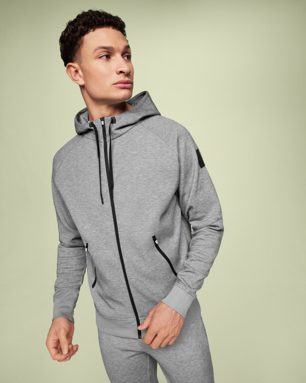 Zipped Hoodie 64R0B715 Grey On Running Men