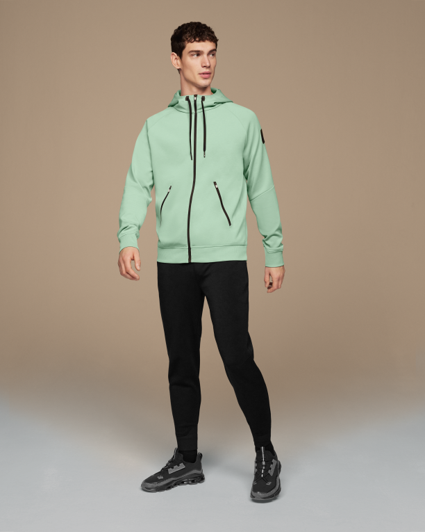 Zipped Hoodie 64R0B716 Moss On Running Men