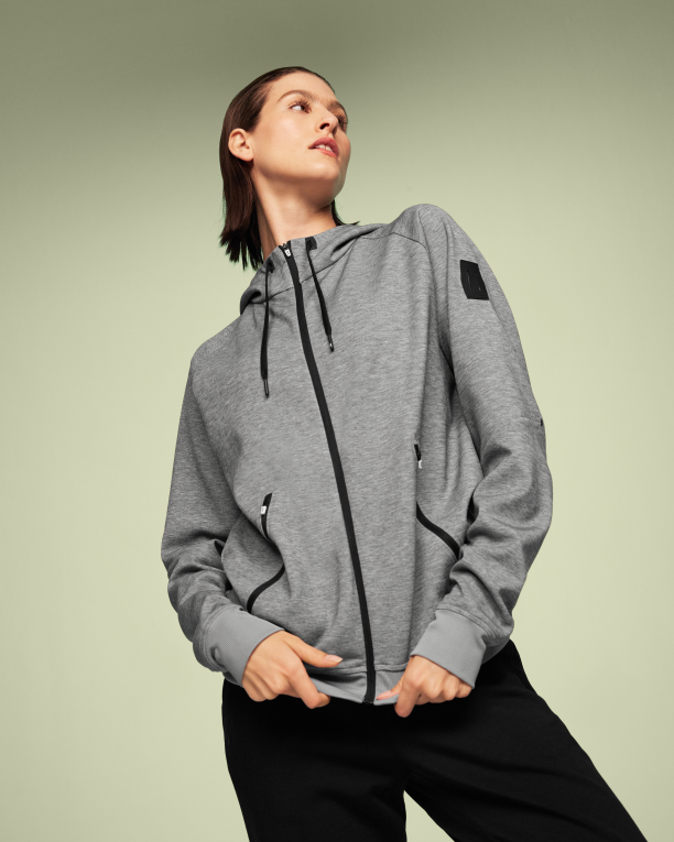 Zipped Hoodie 64R0B241 Grey On Running Women