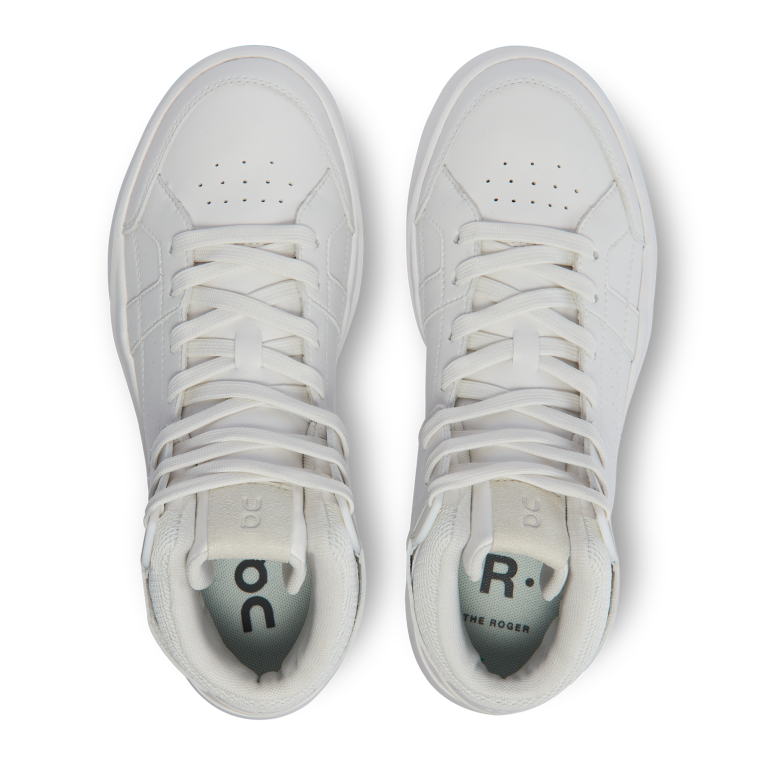 THE ROGER Clubhouse Mid 64R0B176 All White On Running Women